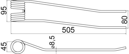 Pöttinger Federzinke TOP 8,5mm L=475mm   