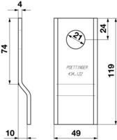 Messerklinge 119x49x4 mm