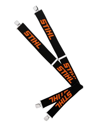 Stihl Profi Hosenträger schwarz/orange Zackenclip  