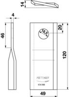 Messerklinge li. 120x49x4 mm